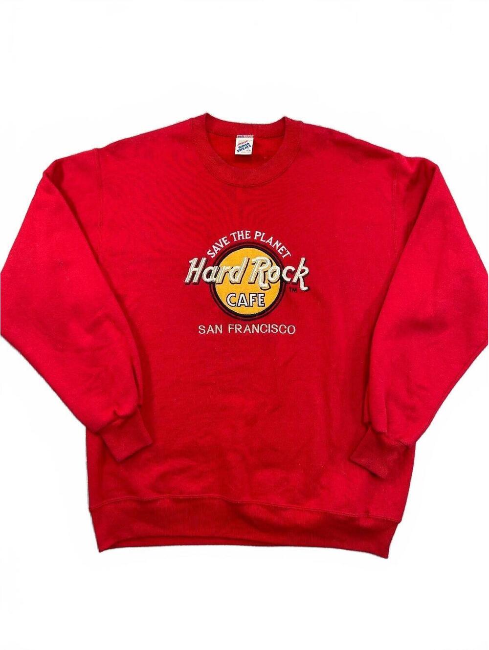 Vintage Hard Rock Cafe San Francisco Sweatshirt Red Jerzees Super Sweats XL